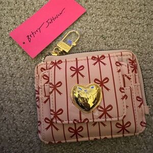 Betsey Johnson Pink and Gold Bow Key Holder